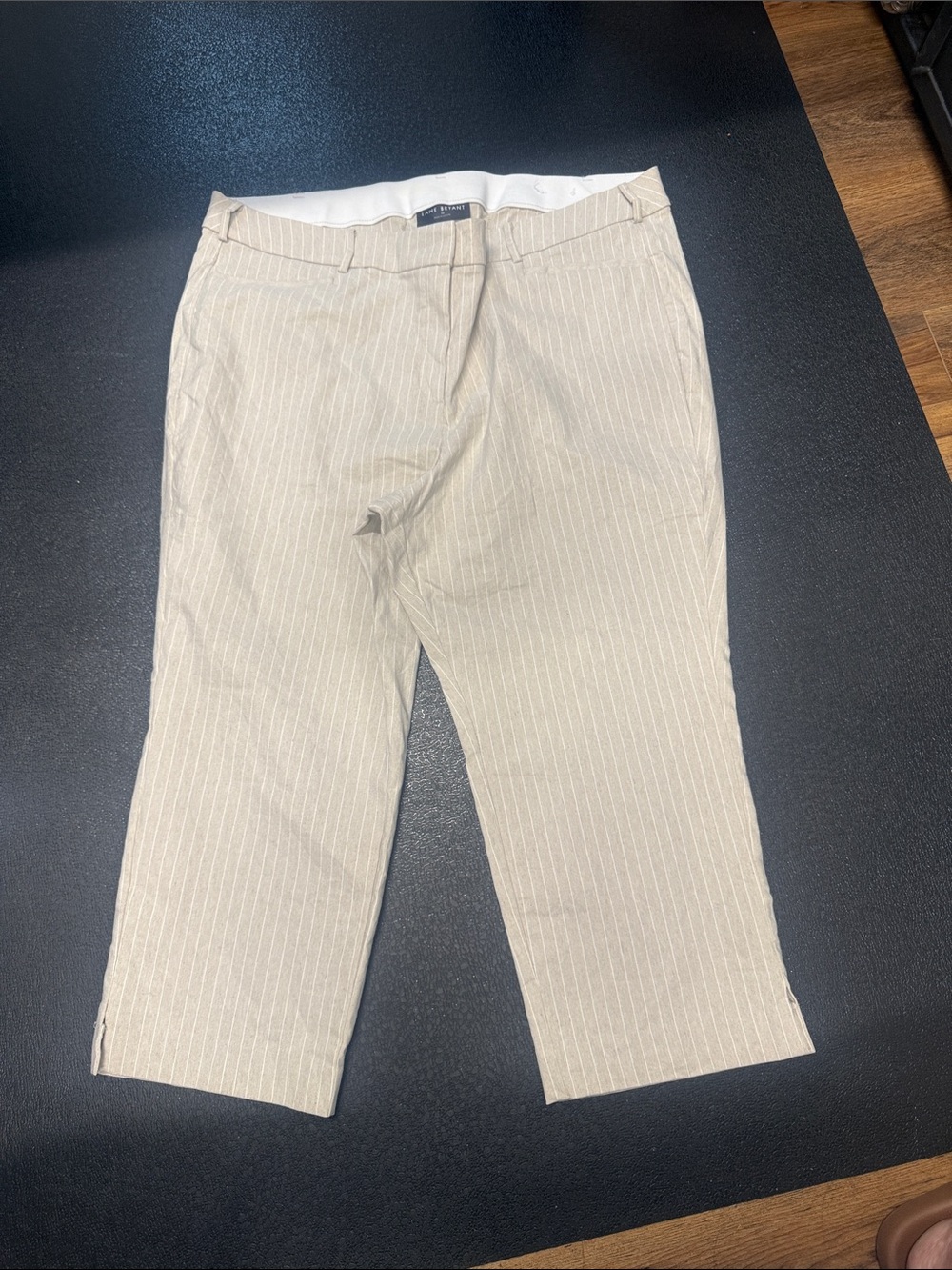 Lane Bryant Beige Pinstripe Chinos
